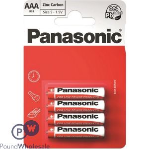 Panasonic 1.5V Zinc Carbon AAA Batteries 4pk