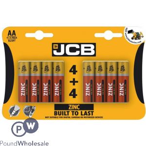 Jcb R6 Aa Zinc Carbon Batteries 8 Pack