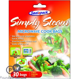 Sealapack Simply Steam Microwave Cook Bags 30 Pack