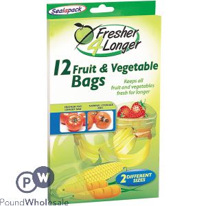 SEALAPACK FRESHER 4 LONGER FRUIT &amp; VEGETABLE BAGS 12 PACK