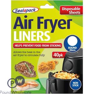 Sealapack Disposable Non-stick Round Air Fryer Liners 20cm 40 Pack