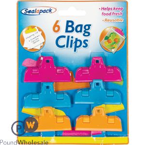 Sealapack Assorted Colour Bag Clips 6 Pack