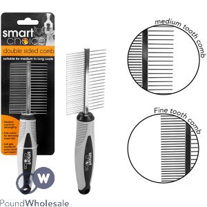 SMART CHOICE DOUBLE-SIDED FINE &amp; MEDIUM TOOTH GROOMING COMB