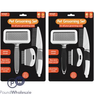 Smart Choice Pet Grooming Set 3pc Assorted Colours