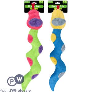SMART CHOICE SQUEAKER PLUSH SNAKE DOG TOY 60CM ASSORTED COLOURS
