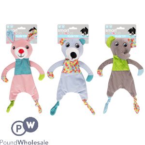 Smart Choice Small Dog &amp; Puppy Squeaky Crinkle Plush Dog Toy Assorted Colours