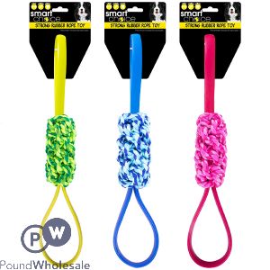 Smart Choice Rubber & Rope Dog Tug Toy Assorted Colours