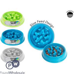 SMART CHOICE SLOW FEEDER PET BOWL ASSORTED COLOURS