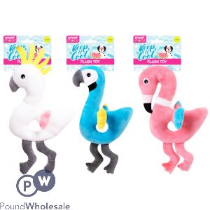 SMART CHOICE SUMMER BIRD SQUEAKY PLUSH DOG TOY ASSORTED COLOURS