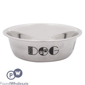 SMART CHOICE POLISHED STAINLESS STEEL DOG BOWL 450ML