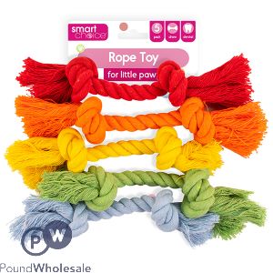 Smart Choice Assorted Colour Small Dog Puppy Rope Tug Toys 5 Pack