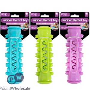 Smart Choice Dental Rubber Toothbrush Dog Toy 15cm Assorted Colours