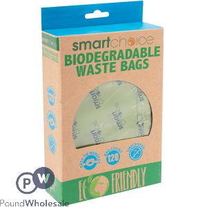 SMART CHOICE ECO-FRIENDLY BIODEGRADABLE TIE HANDLE POOP BAGS 120 PACK