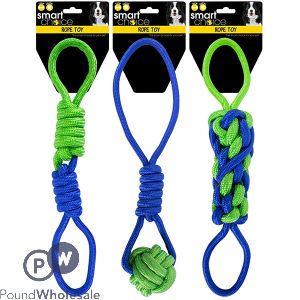 Smart Choice Green & Blue Rope Tug Dog Toy 45cm Assorted