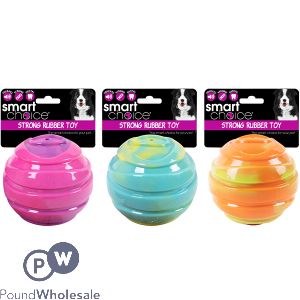Smart Choice Tie Dye Rubber Ball Dog Toy 8cm Assorted Colours