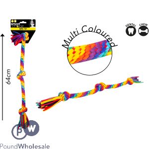 SMART CHOICE RAINBOW ROPE TUG DOG TOY 64CM