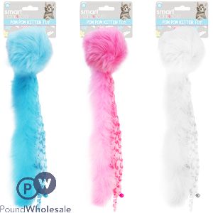 Smart Choice Fluffy Tail Jingle Plush Kitten Toy 30cm Assorted Colours