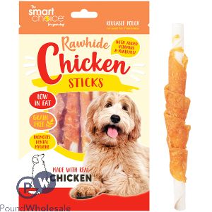 Smart Choice Rawhide Chicken Sticks Dog Treats 10 Pack 80g