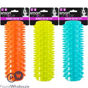Smart Choice Tpr Squeaky Spiky Baton Dog Toy 18cm Assorted Colours