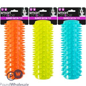 Smart Choice TPR Squeaky Spiky Baton Dog Toy 18cm Assorted Colours