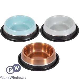 Smart Choice Stripe Stainless Steel Pet Bowl 900ml Assorted