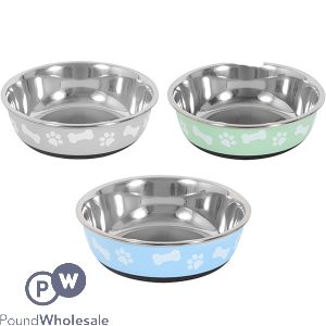 Smart Choice Anti-Skid Paw Print &amp; Bone Pet Bowl 800ml Assorted Colours
