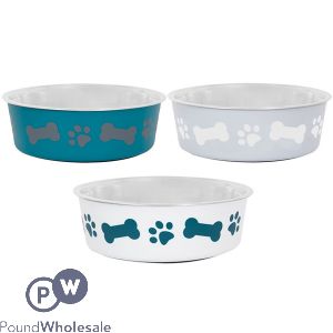 Smart Choice Anti-Skid Paw Print & Bone Pet Bowl 1800ml Assorted Colours