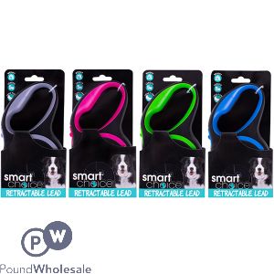 Smart Choice 25kg Retractable Dog Lead 5m Assorted Colours