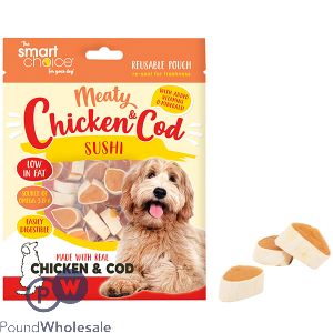 Smart Choice Chicken & Cod Sushi Dog Treat 30 Pack 100g