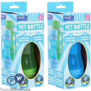 Smart Choice 2-In-1 Pet Food And Water Bottle Assorted Colours