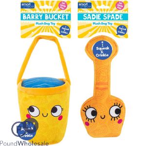 Smart Choice Squeaky Plush Bucket & Spade Dog Toy Assorted