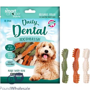 Smart Choice Chicken Dental Toothbrush Dog Treats 130g 18 Pack
