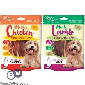 Smart Choice Meaty Filled Rabbit Ear Dog Treats 4 Pack Assorted