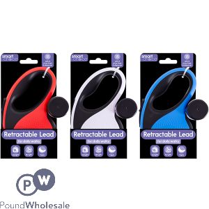 Smart Choice 15kg Retractable Poop Bag Dispensing Dog Lead 3m Assorted Colours