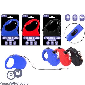 Smart Choice 15kg Retractable Tape Dog Lead 3m Assorted Colours