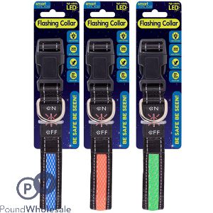 Smart Choice LED Flashing Dog Collar 41cm-51cm Assorted Colours