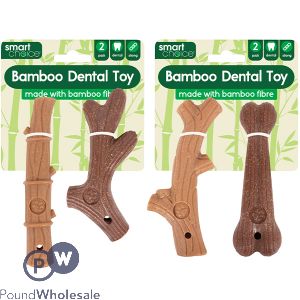 Smart Choice Bamboo Dental Dog Toy 2 Pack Assorted