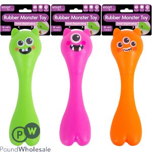 Smart Choice Rubber Treat Dispensing Monster Baton Dog Toy 32.5cm Assorted Colours