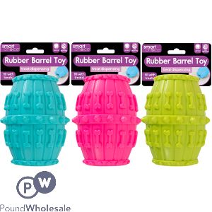 Smart Choice Rubber Treat Dispensing Barrel Dog Toy Assorted Colours