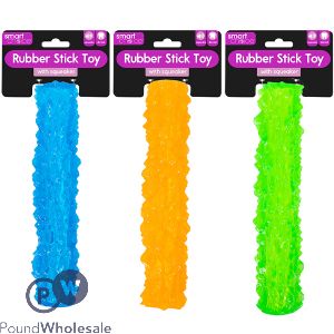 Smart Choice Squeaky Rubber Stick Dog Toy 21.5cm Assorted Colours
