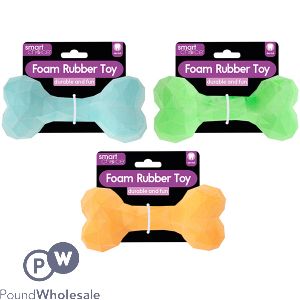 Smart Choice Foam Rubber Bone Dog Toy 16cm Assorted Colours