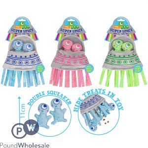 Smart Choice Treat Hiding Plush Spaceship Dog Toy Assorted Colours