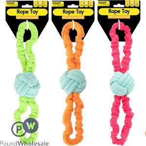 Smart Choice Stretchy Handle Rope Dog Toy 30cm Assorted Colours