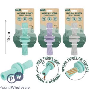 Smart Choice Rubber Baton Treat-dispensing Roller Dog Toy 18cm Assorted Colours