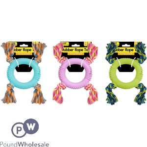 Smart Choice Rubber Ring Rope Dog Toy 25cm Assorted Colours