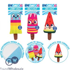 Smart Choice Hydrating Squeaky Plush Ice Lolly Dog Toy 22cm Assorted