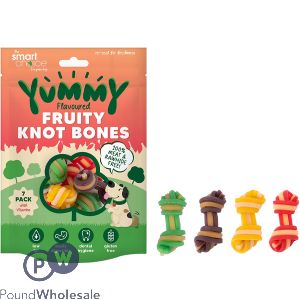 Smart Choice Yummy Meat-free Fruity Woven Knot Bones Dog Treat 100g