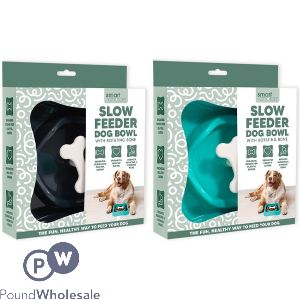Smart Choice Rotating Bone Slow Feeder Dog Bowl 2 Assorted Colours