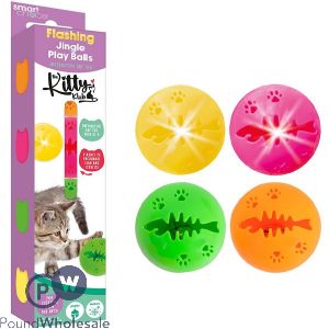Smart Choice Flashing & Jingling Interactive Cat Play Balls 4 Pack