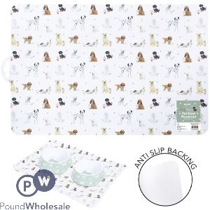 Smart Choice Pvc Anti-slip Dog Print Food Mat 50cm X 33cm